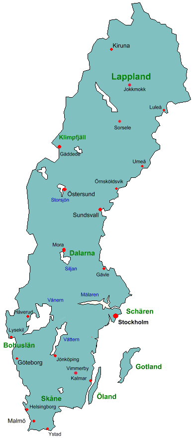 {Landkarte Schweden}